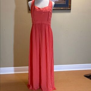 Badgley Mischka Vibrant Coral Maxi Dress